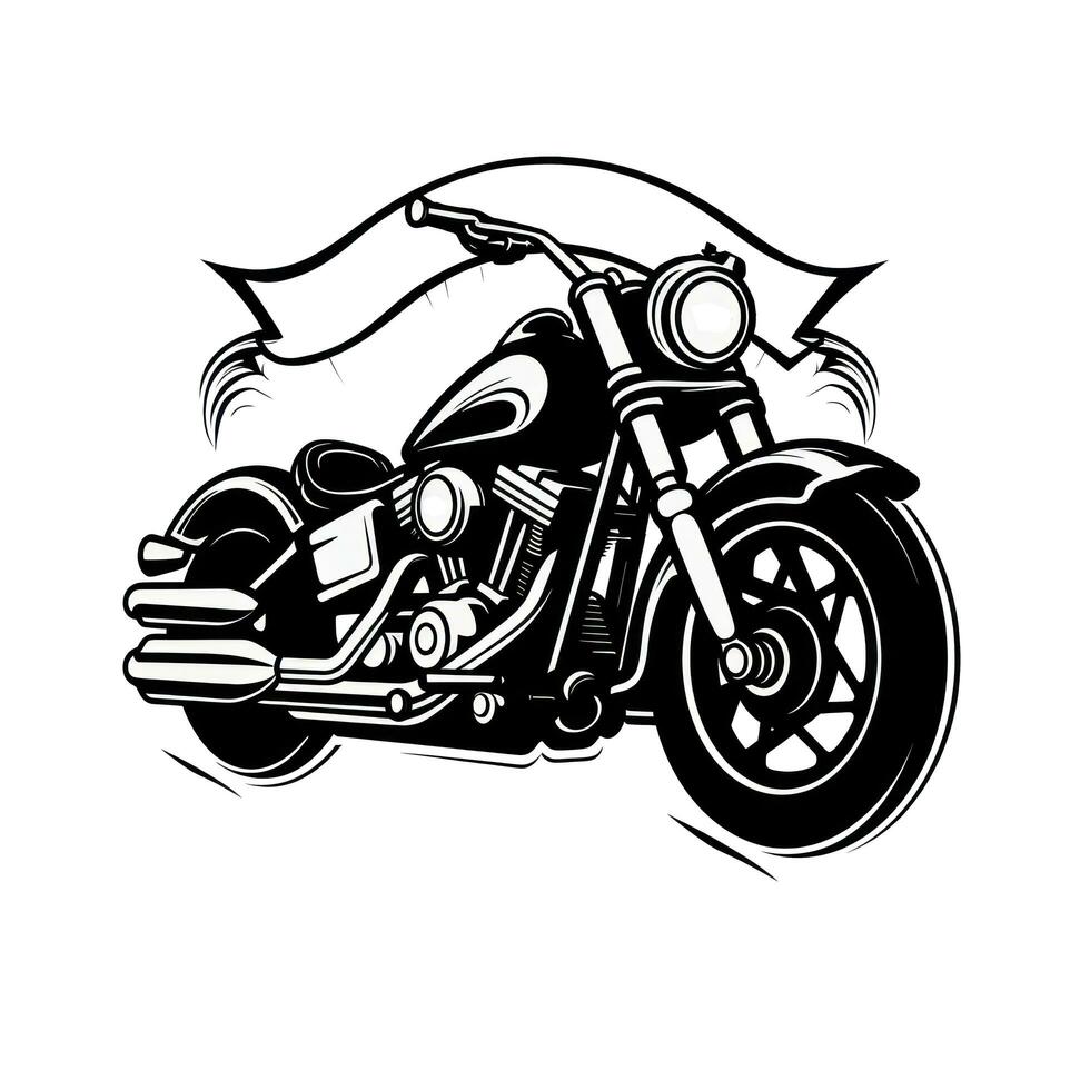 Black motorcycle club logo isolated photo