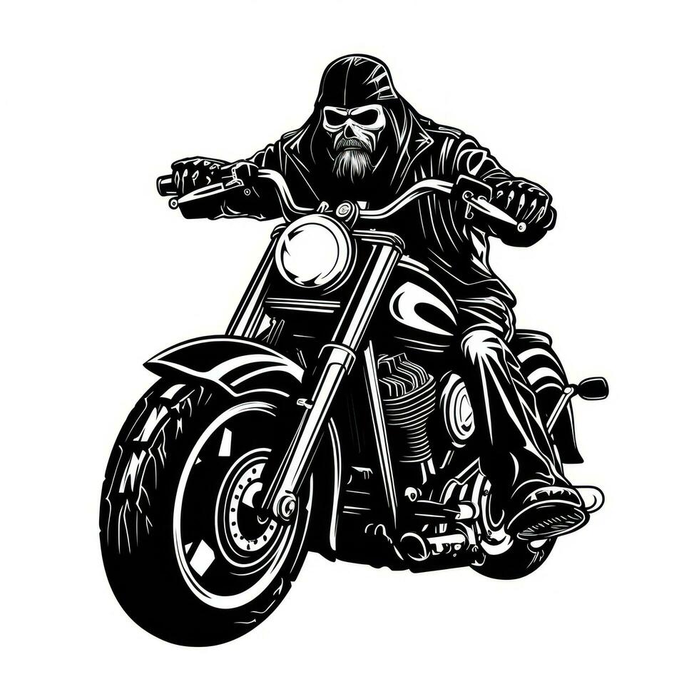 Black motorcycle club logo isolated photo