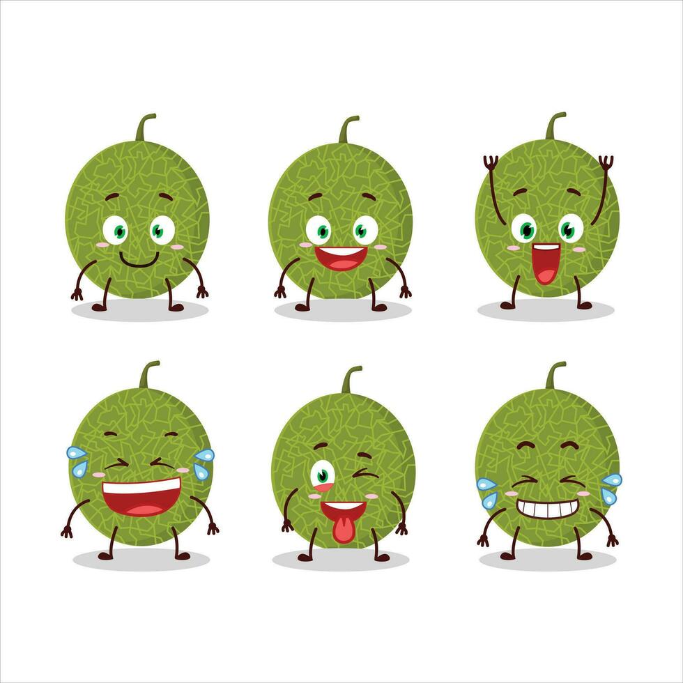 dibujos animados personaje de melón con sonrisa expresión vector