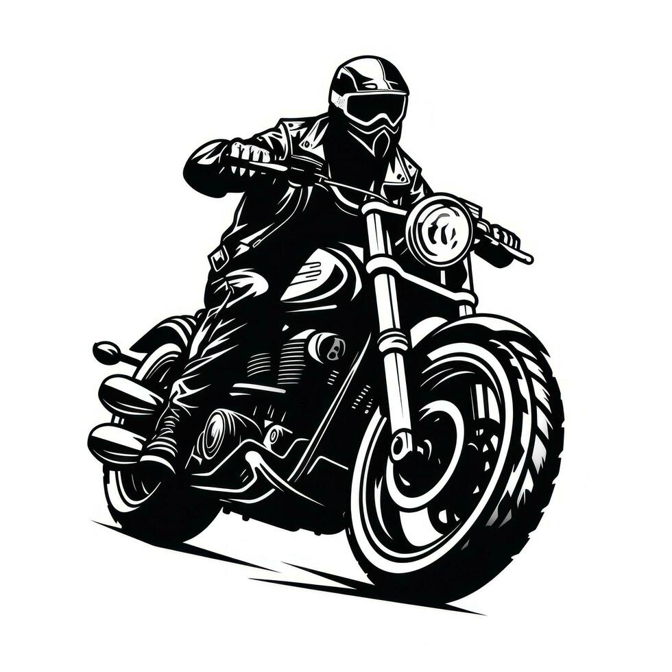 negro motocicleta club logo aislado foto