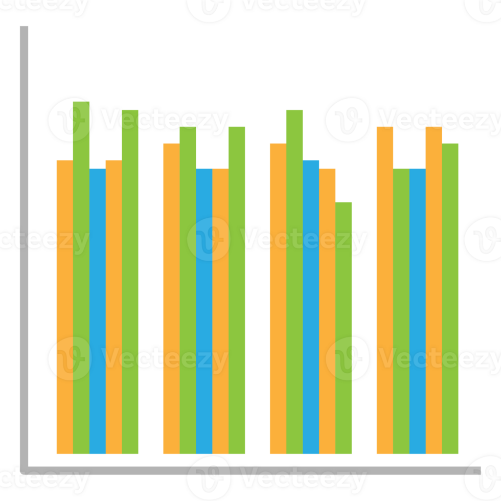 Business graph icon, Color object statistics finance presentation, Flat success report symbol. png