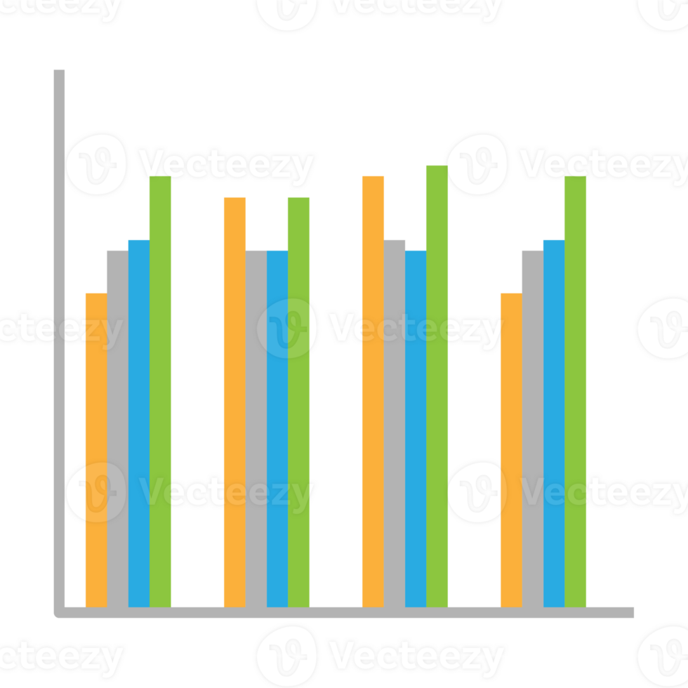 Business graph icon, Color object statistics finance presentation, Flat success report symbol. png
