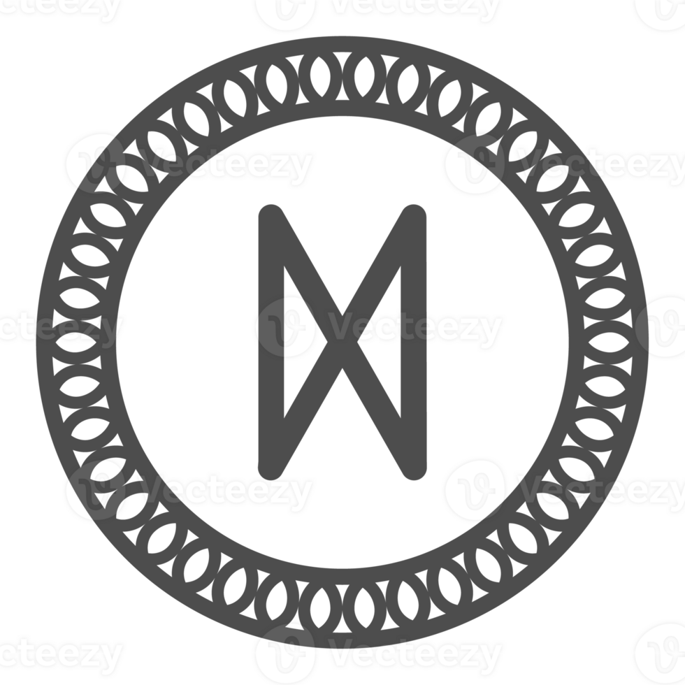 Runic alphabets icon with traditional pattern circle. Runes symbol graphic. Ancient norse. png