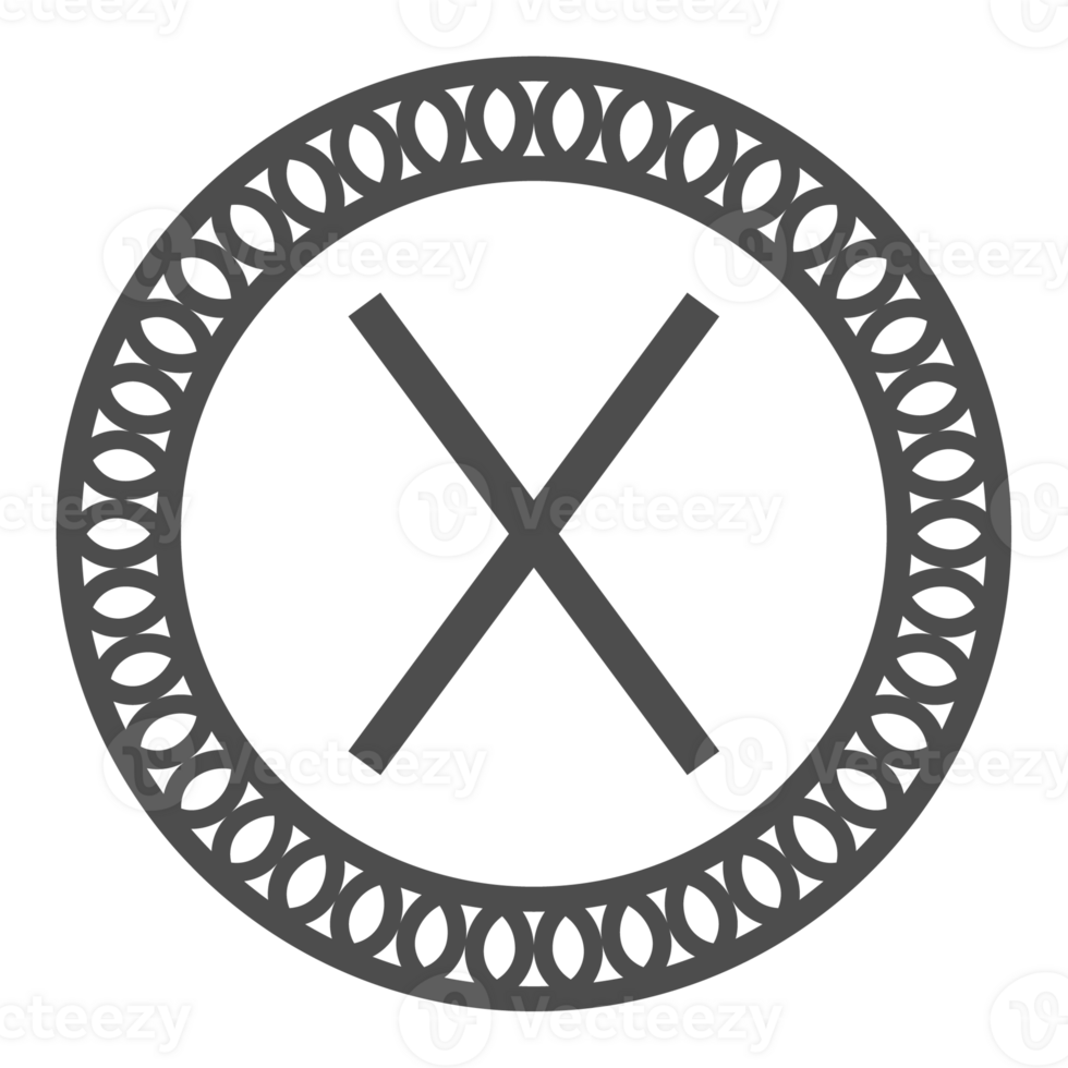 Runic alphabets icon with traditional pattern circle. Runes symbol graphic. Ancient norse. png