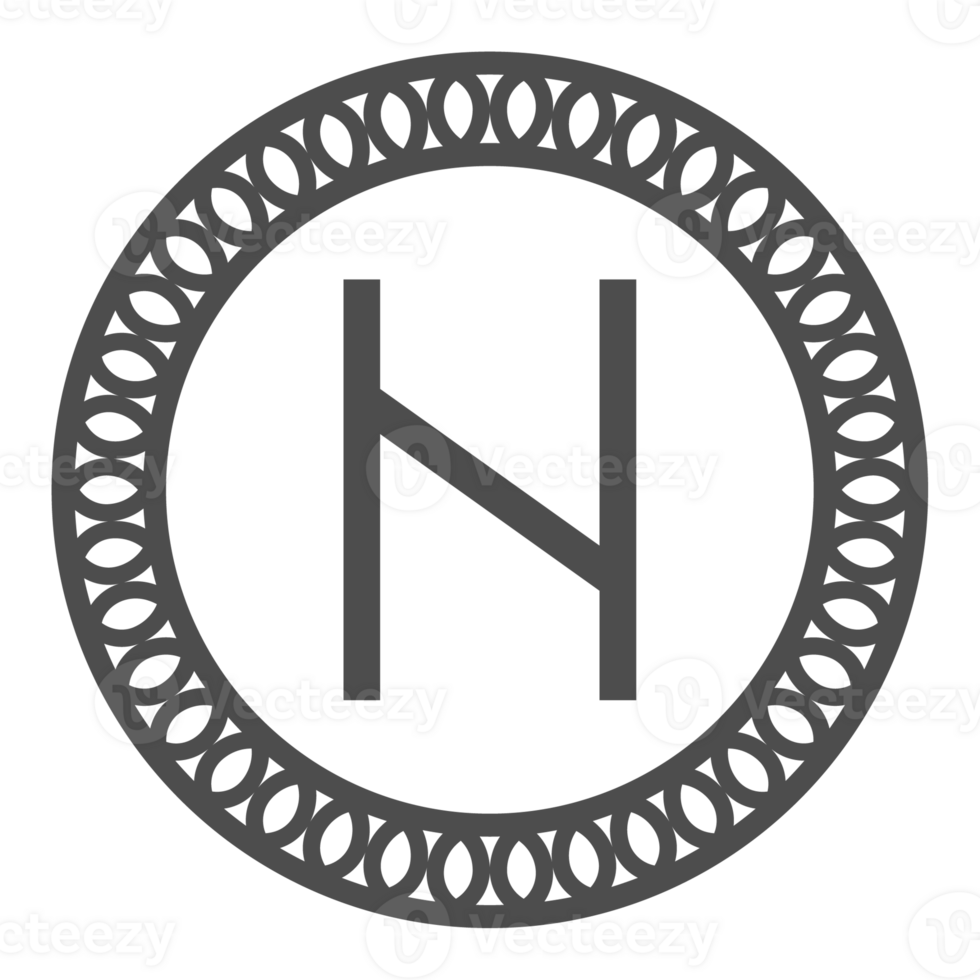 Runic alphabets icon with traditional pattern circle. Runes symbol graphic. Ancient norse. png