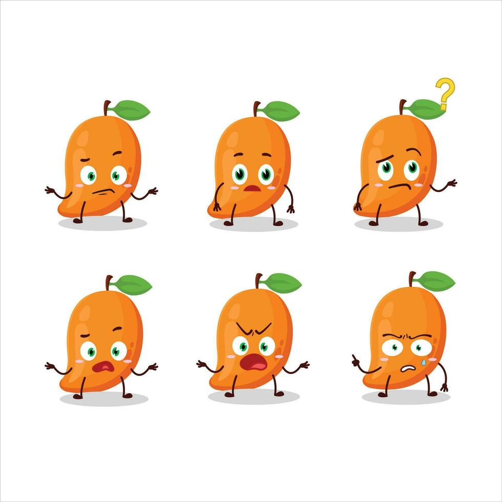 Cartoon character of mango with what expression vector