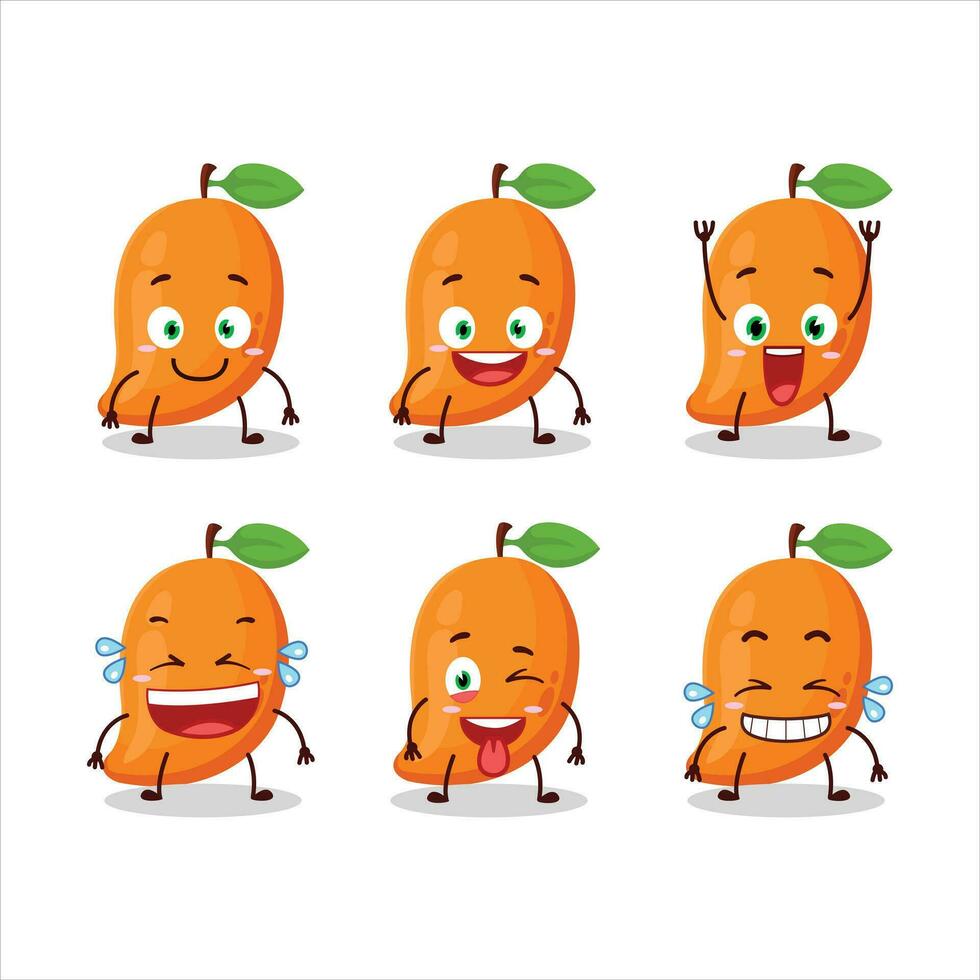 dibujos animados personaje de mango con sonrisa expresión vector