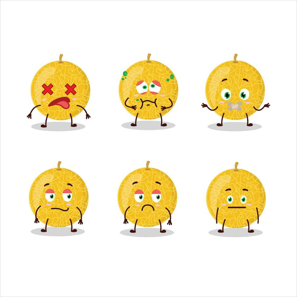 Yellow melon cartoon character with nope expression vector