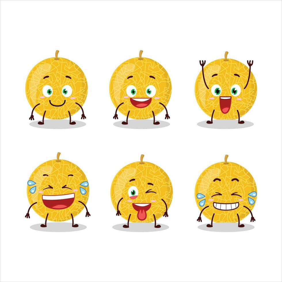 Cartoon character of yellow melon with smile expression vector