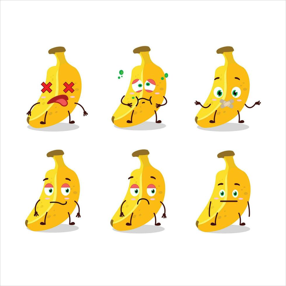 Banana cartoon in character with nope expression vector