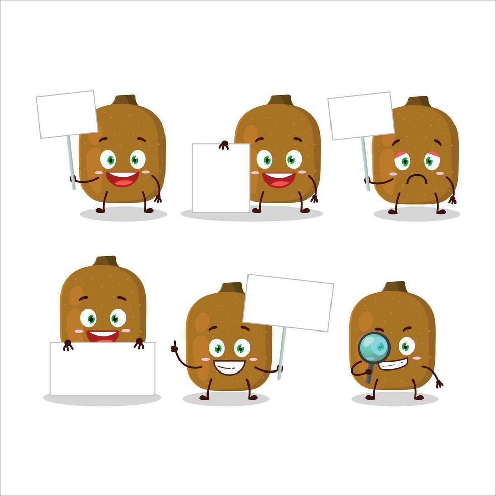 Kiwi cartoon in character bring information board vector