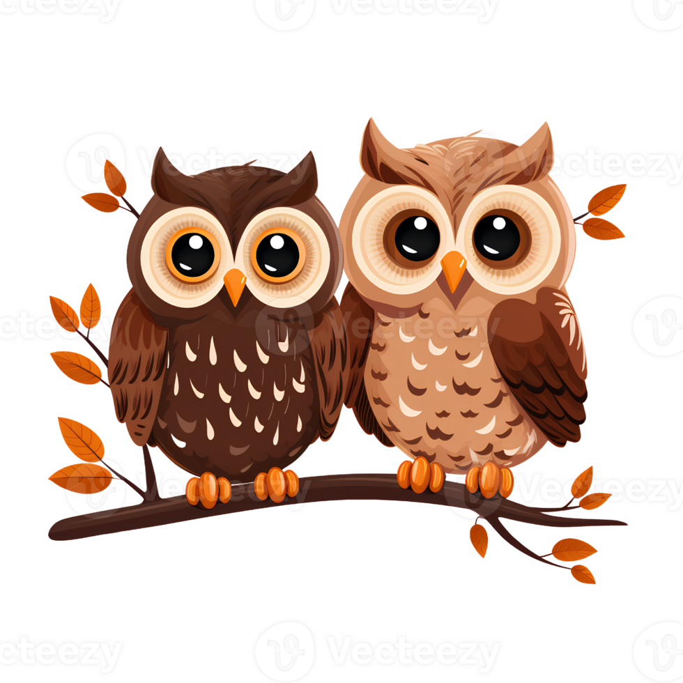 owl cute cartoon ai generate png