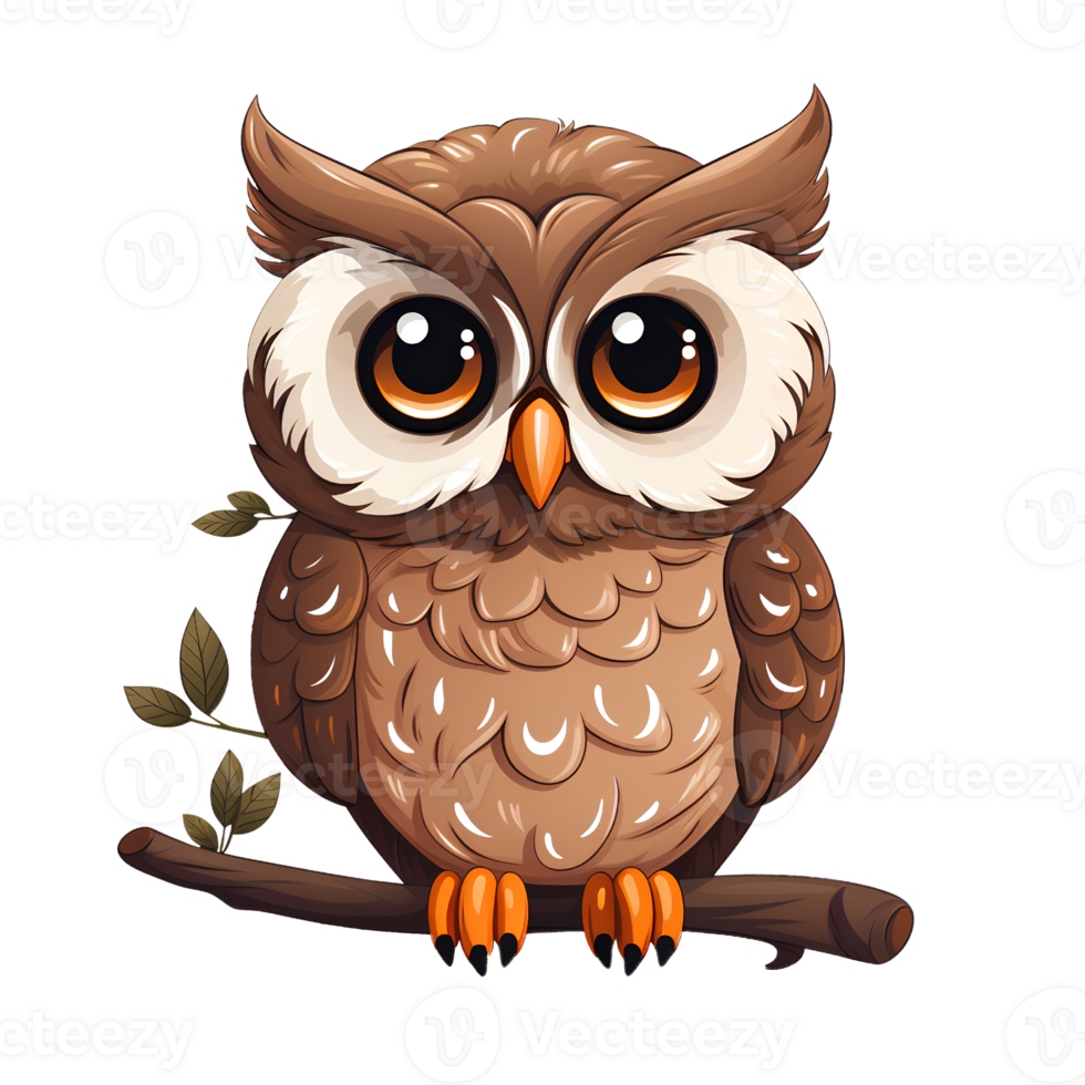 owl cute cartoon ai generate png