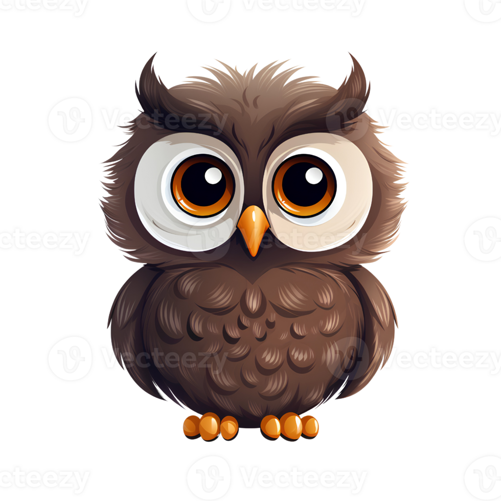 owl cute cartoon ai generate png