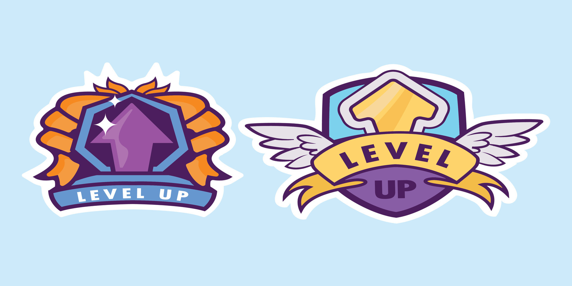 Level up game icon element, Game UI UX level up icon design. 26973871