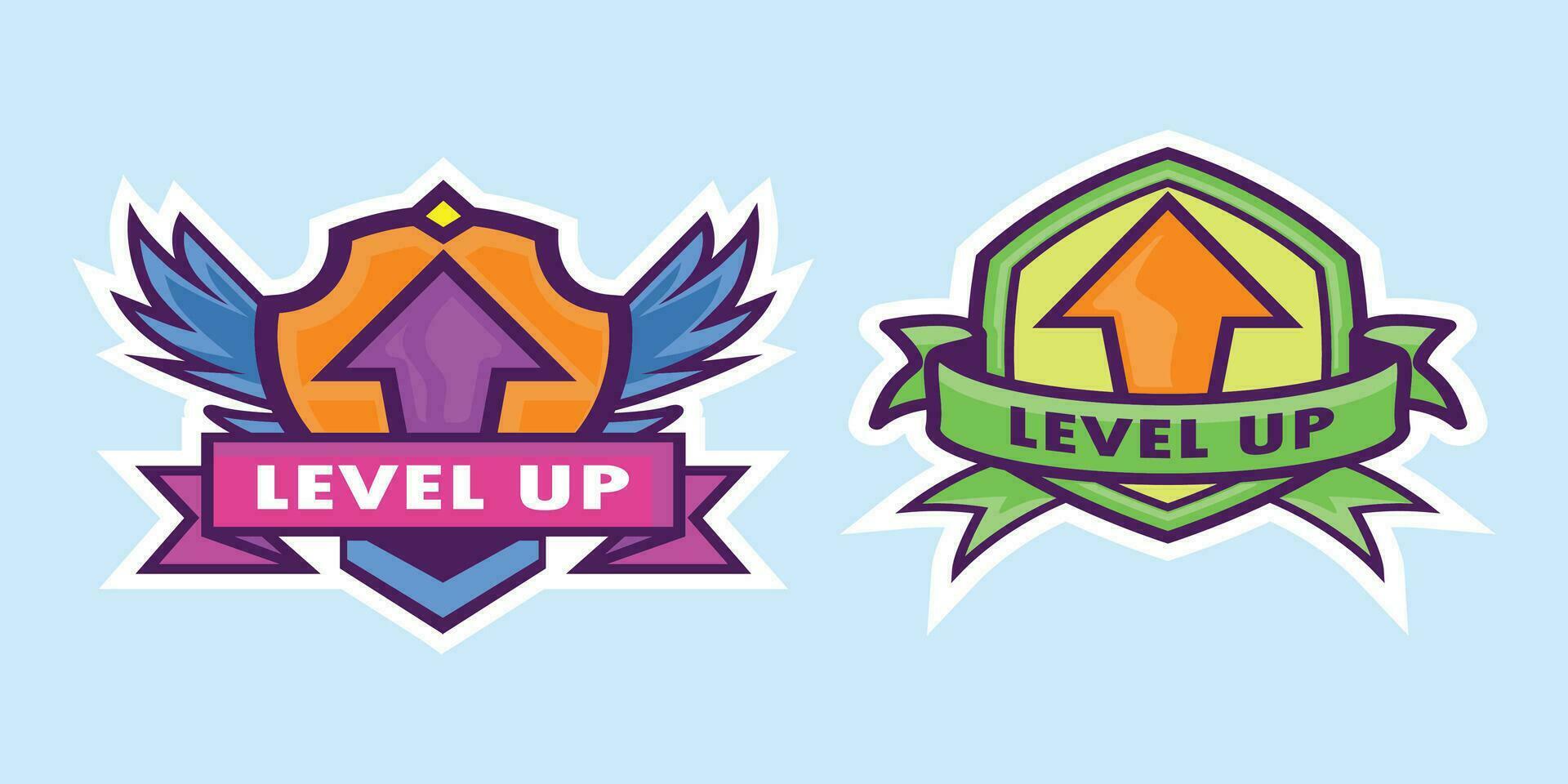 Level up game icon element, Game UI UX level up icon design. vector