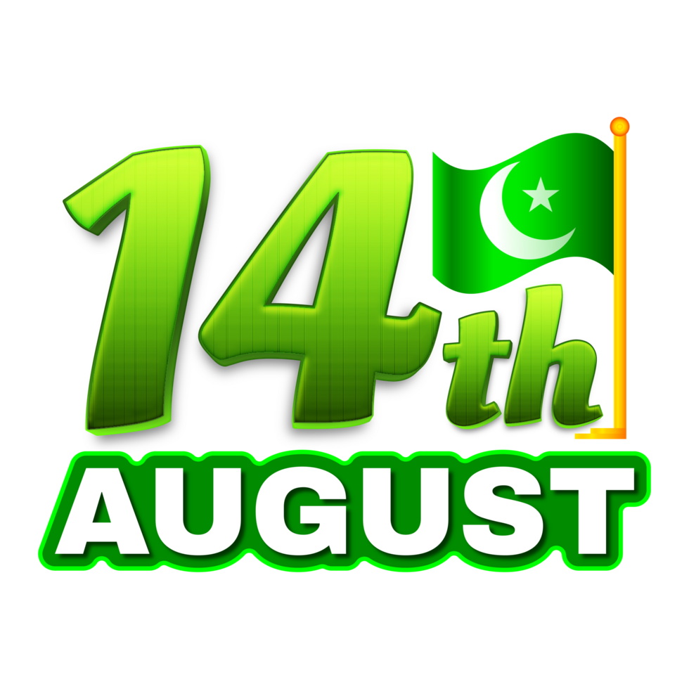 14th August Or Independence Day Of Pakistan 75th Celebration 3d Text