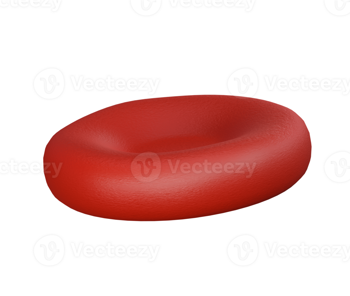 3d érythrocyte ou rouge du sang cellule médicament isolé transparent pgn. image de hémoglobine pour hématologie, microbiologie png