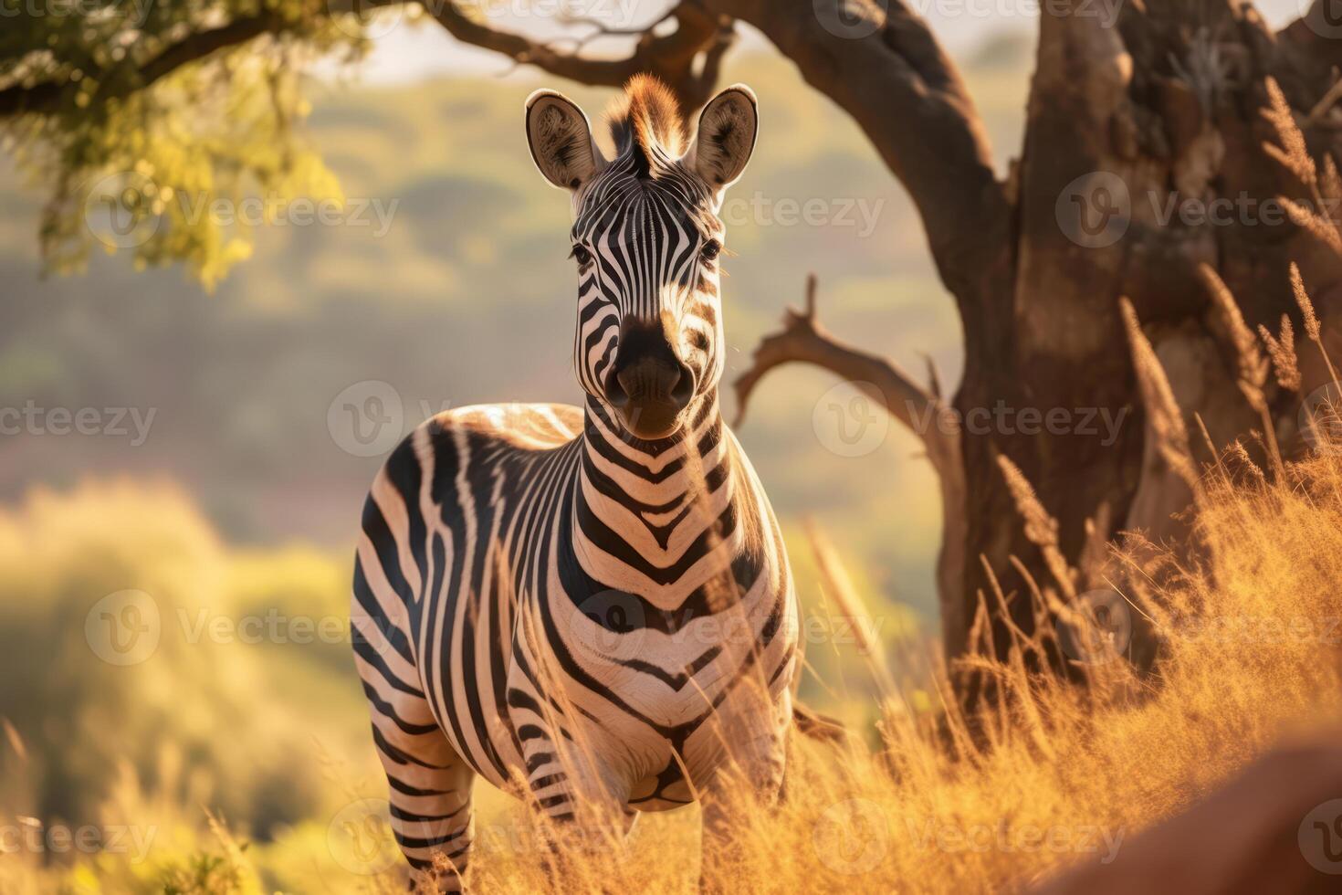 cebra en naturaleza, nacional geografía, amplio vida animales ai generado. foto