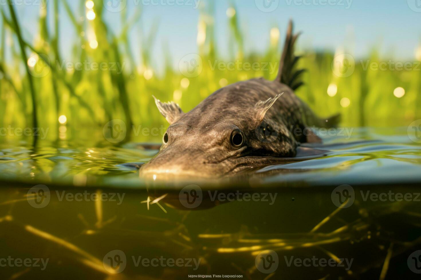 Catfish in nature, national geography, Wide life animals. AI Generated. photo