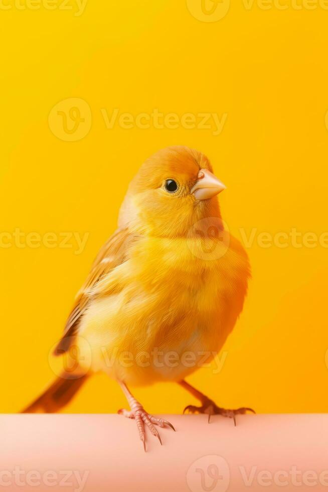 Very cute Canary in nature, national geography, Wide life animals. AI Generated. photo