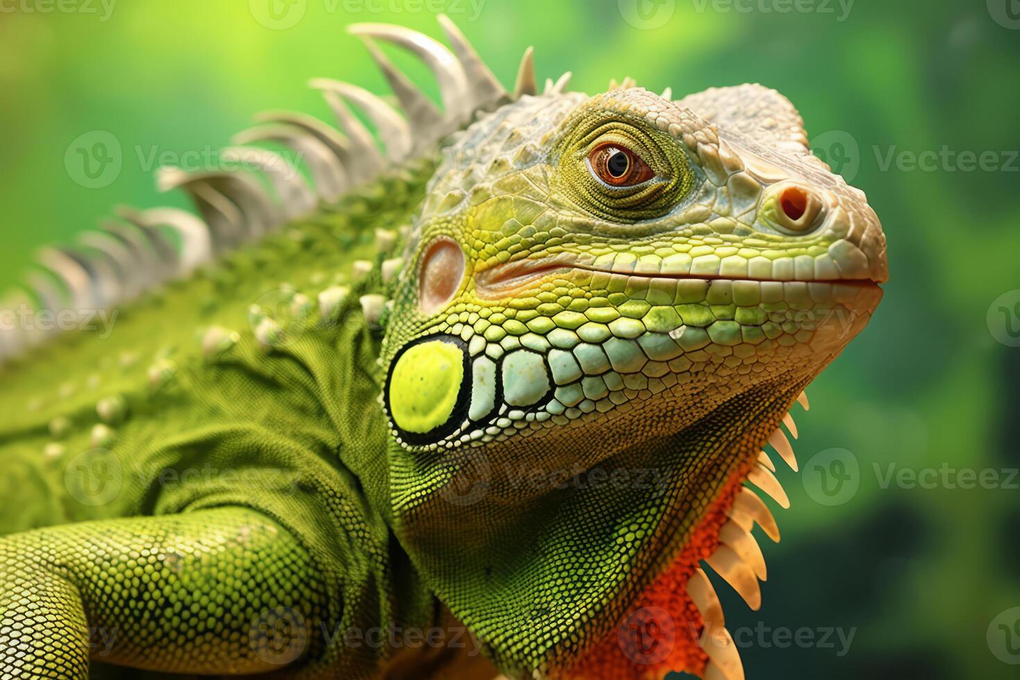Cute Iguana in nature, national geography, Wide life animals. . photo