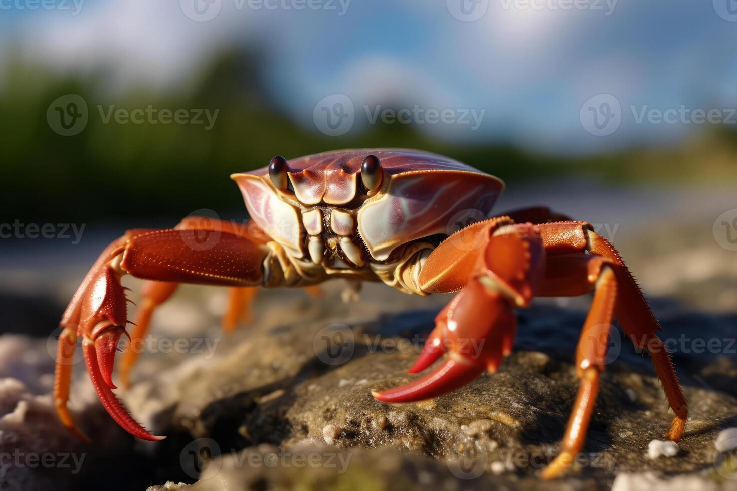 cangrejo en naturaleza, nacional geografía, amplio vida animales ai generado. foto