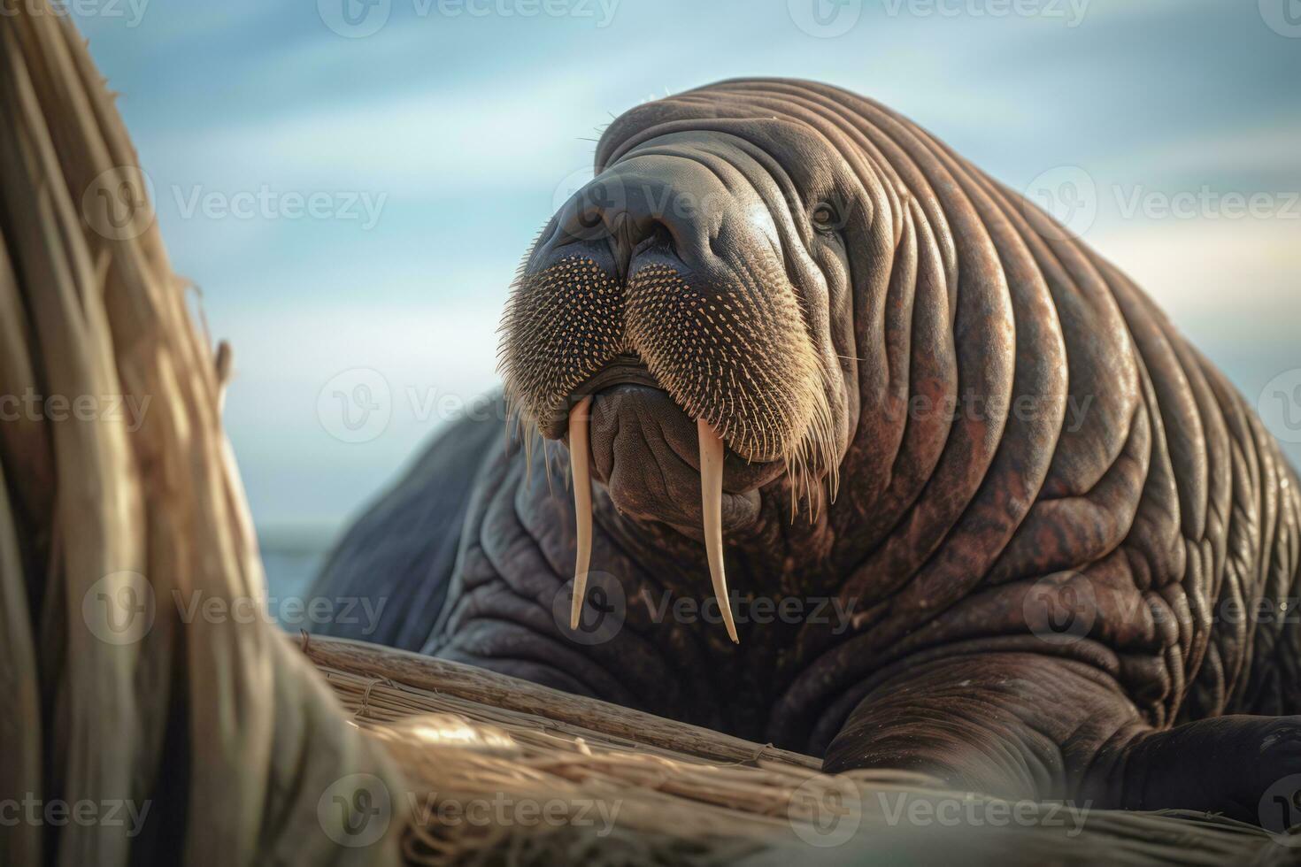 Walrus in nature, national geography, Wide life animals. AI Generated. photo