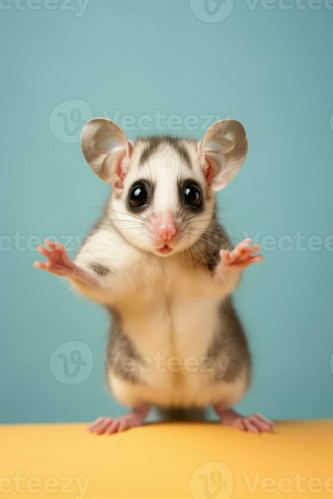 Very cute Sugar Glider in nature, national geography, Wide life animals. AI Generated. photo