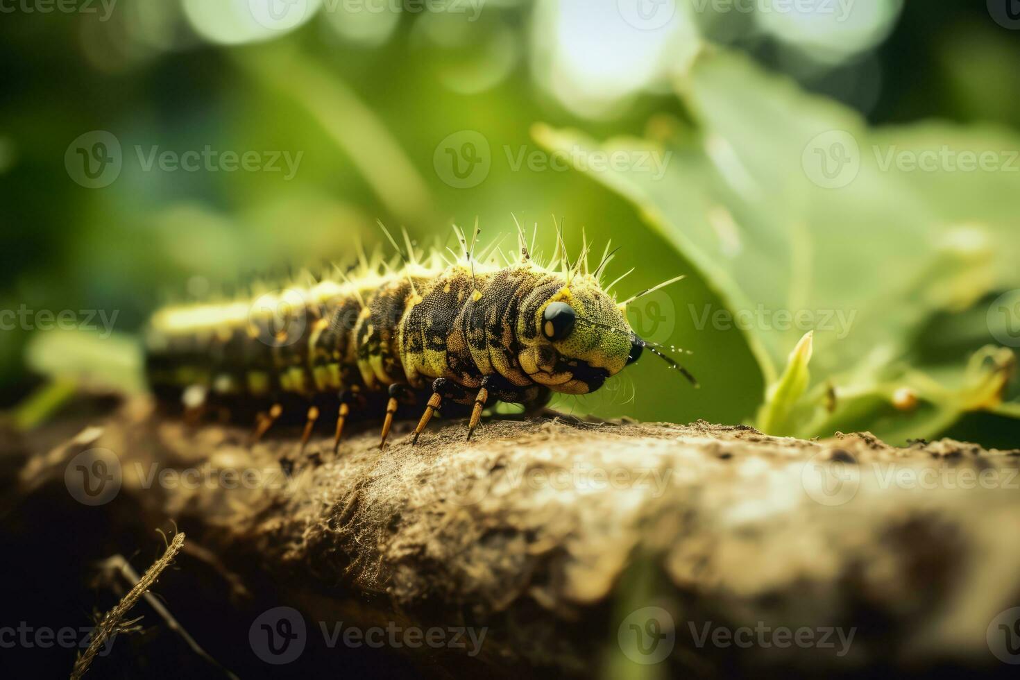 Caterpillar in nature, national geography, Wide life animals. AI Generated. photo