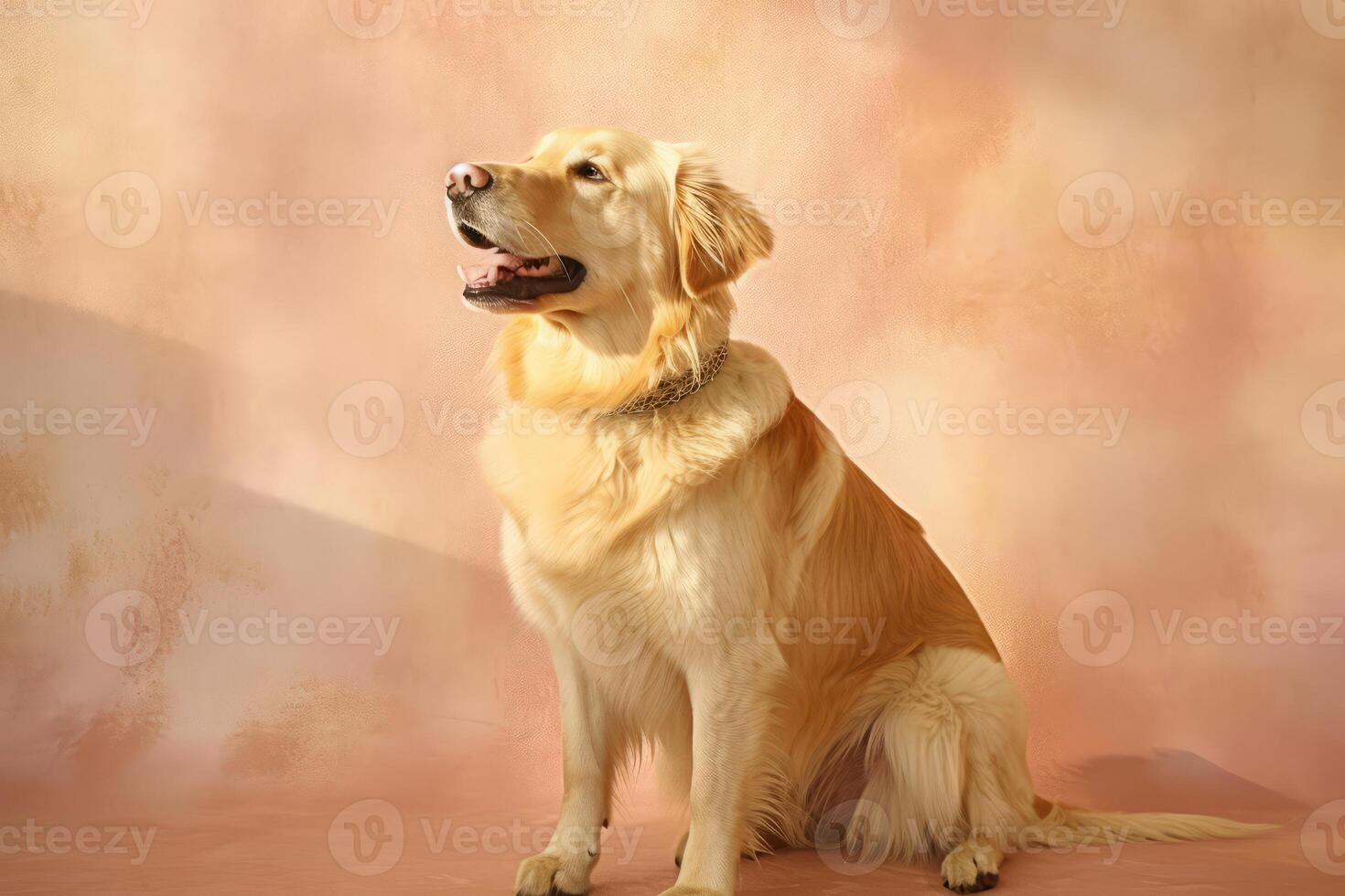 Cute Golden Retriever in nature, national geography, Wide life animals. AI Generated. photo