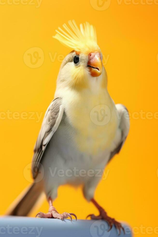 Very cute Cockatiel in nature, national geography, Wide life animals. AI Generated. photo