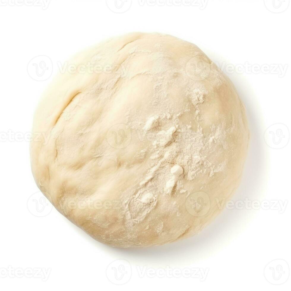 Dough top view isolated on white background photo