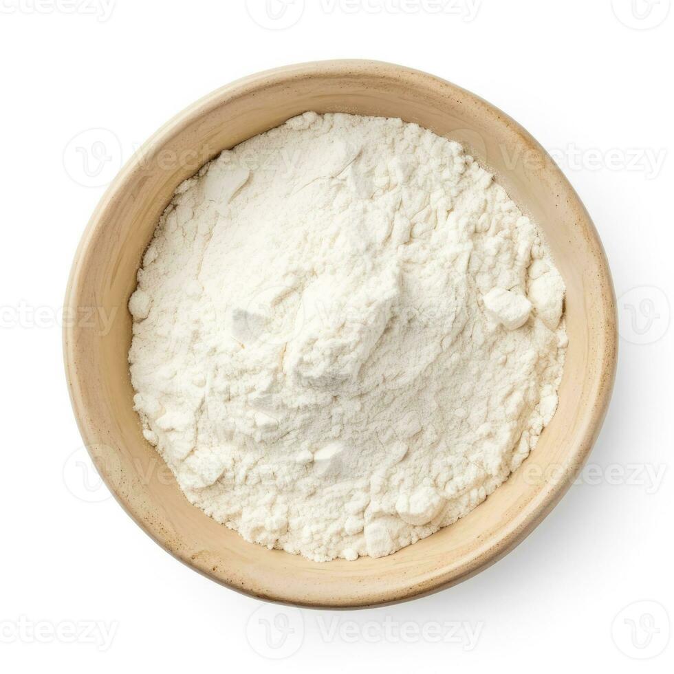 All-Purpose Flour top view isolated on white background photo