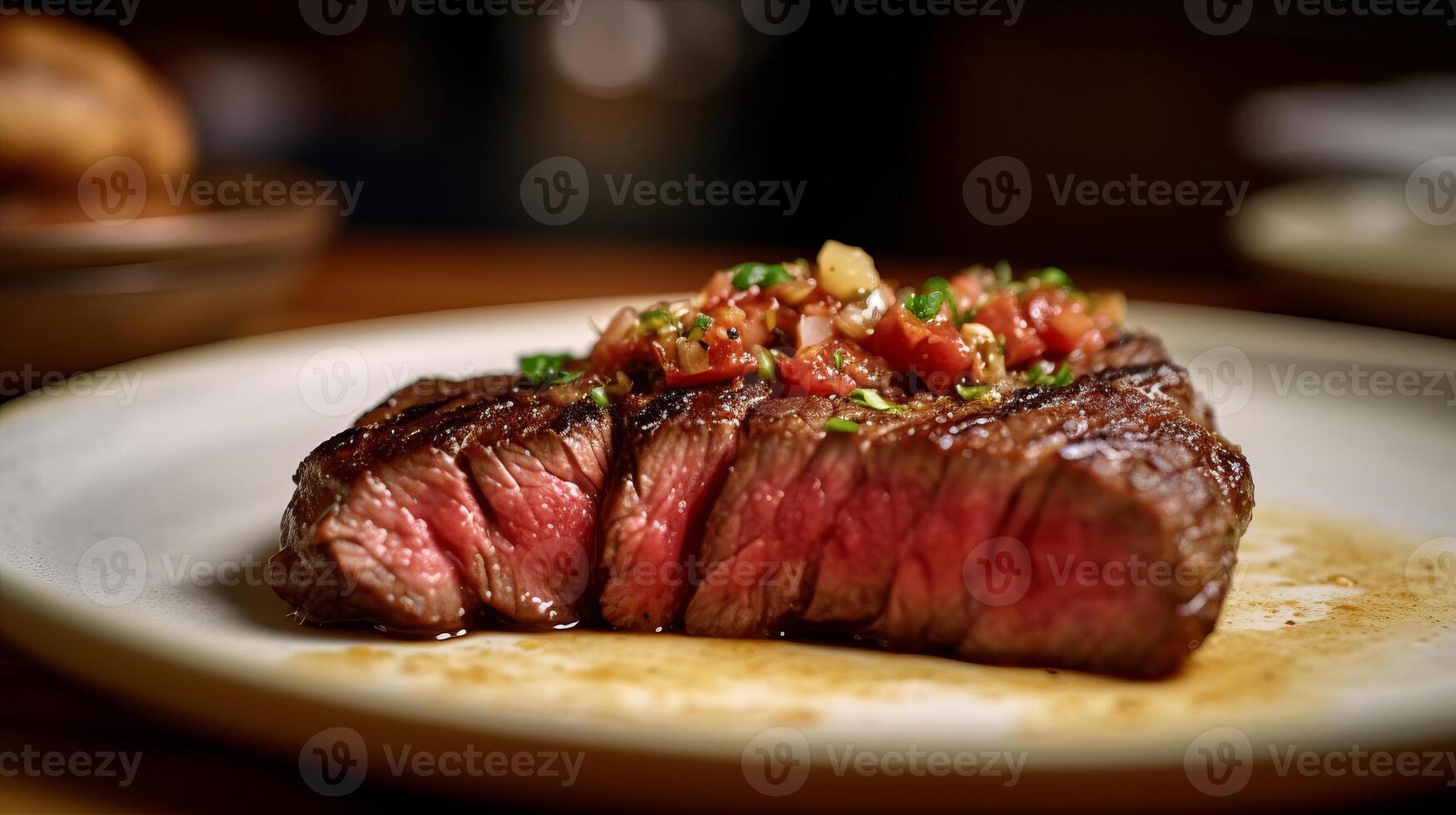 Coulotte Steak is delicious food. AI Generated. photo