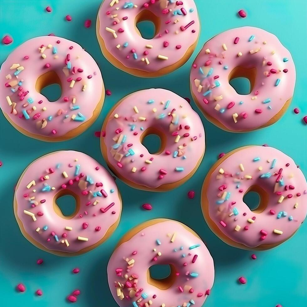 Delicious Donuts with Sprinkles on top tasty Dessert Sweets photo