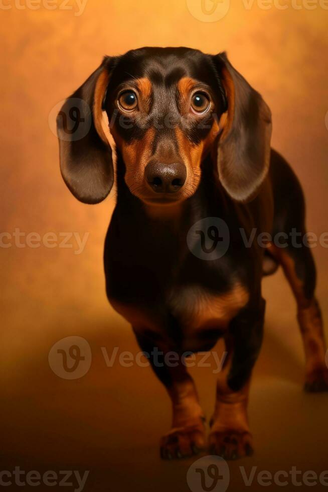 Very cute Dachshund in nature, national geography, Wide life animals. AI Generated. photo