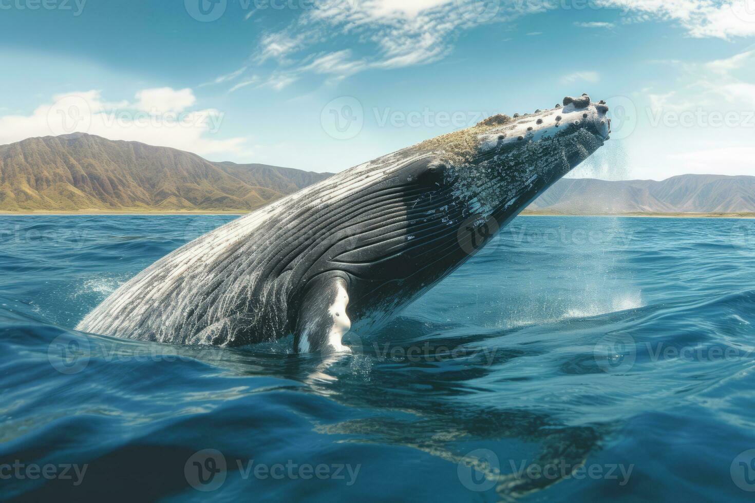Whale in nature, national geography, Wide life animals. AI Generated. photo