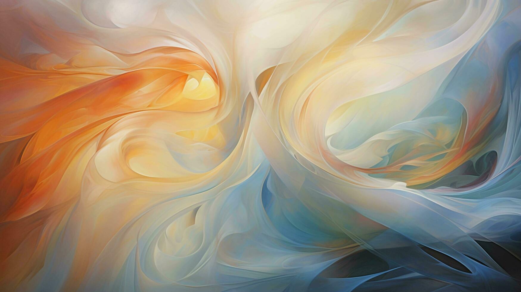 lighting effects, such as soft glows or radiant highlights, to add an ethereal quality to the fluid shapes and enhance the overall allure of the abstract background, AI generated photo