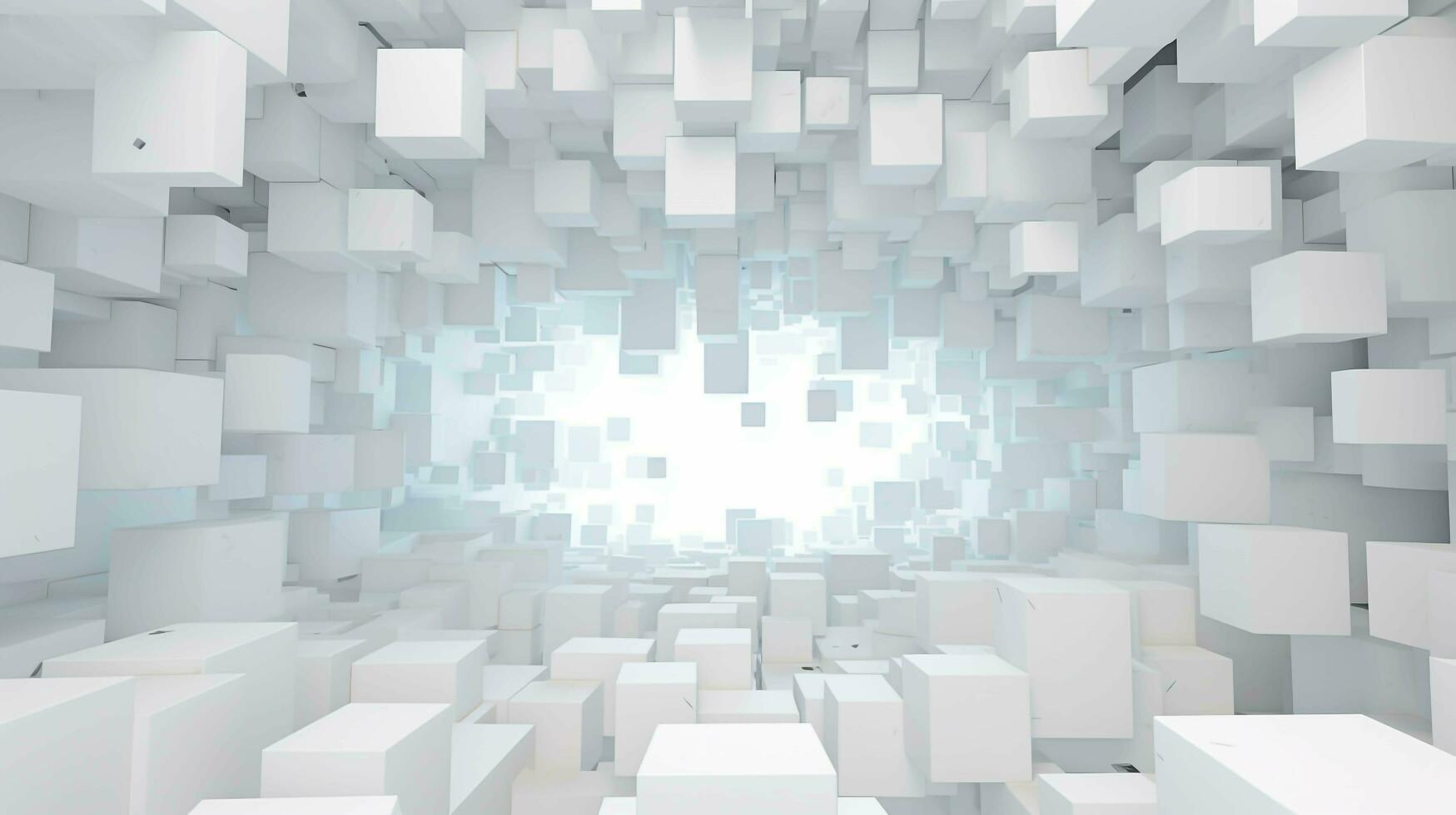 shifted white cube boxes block background wallpaper, AI generated photo