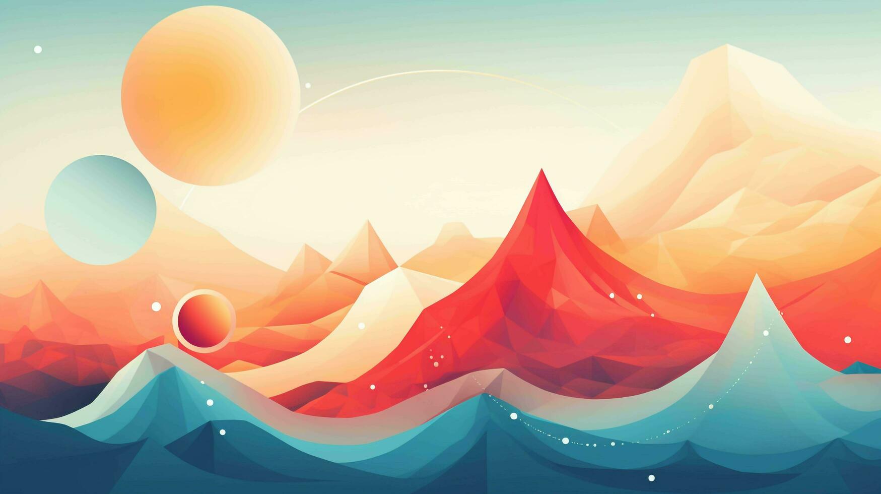 A vibrant, abstract vector illustration of a mountain landscape, AI generated photo