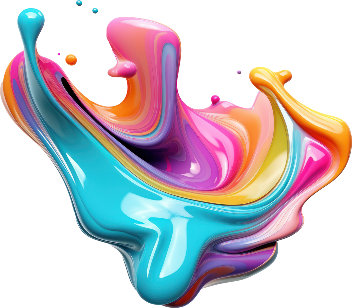 abstrait 3d coloré fluide forme. ai généré png
