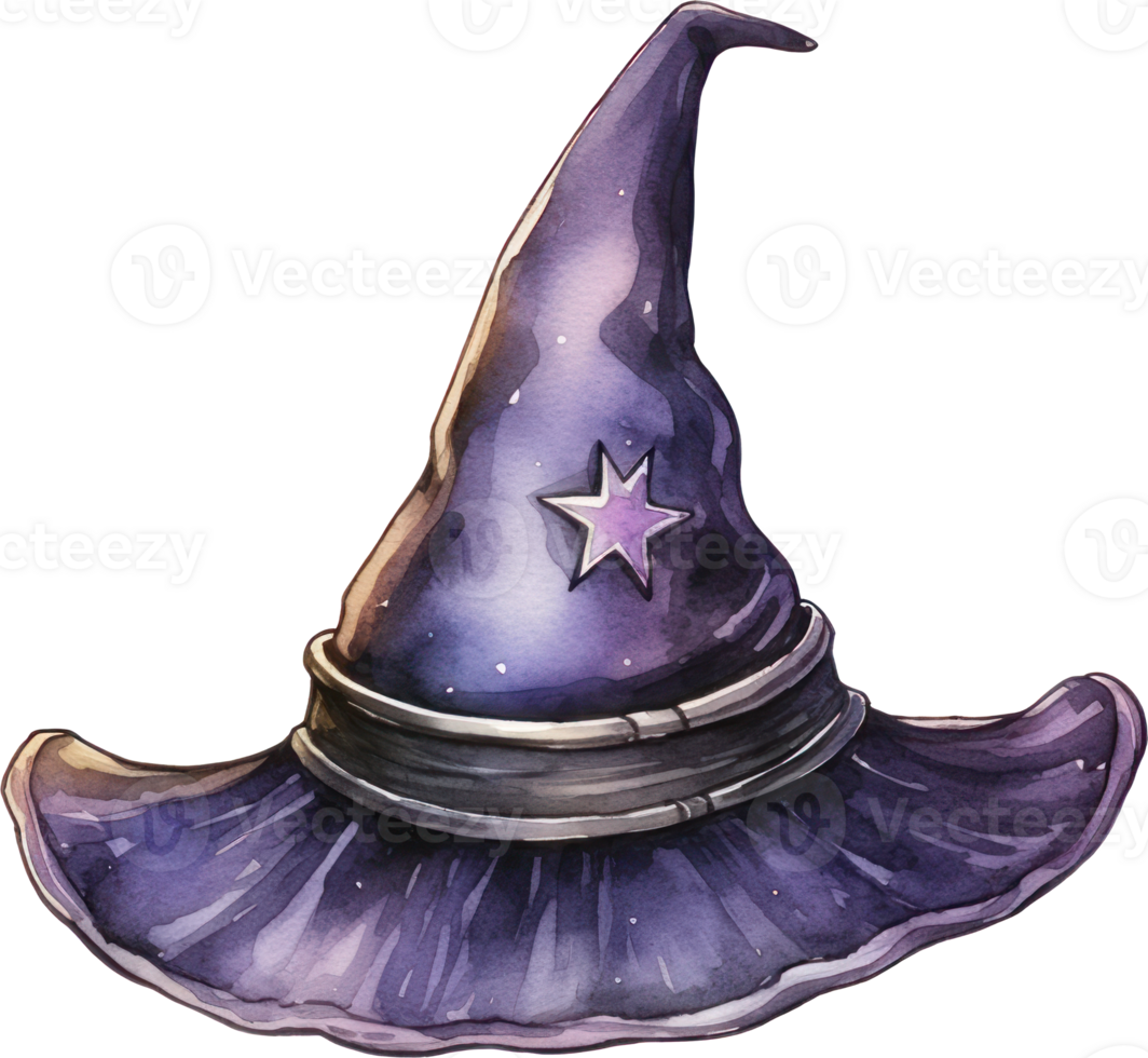 Witch hat watercolor illustration . AI Generated png