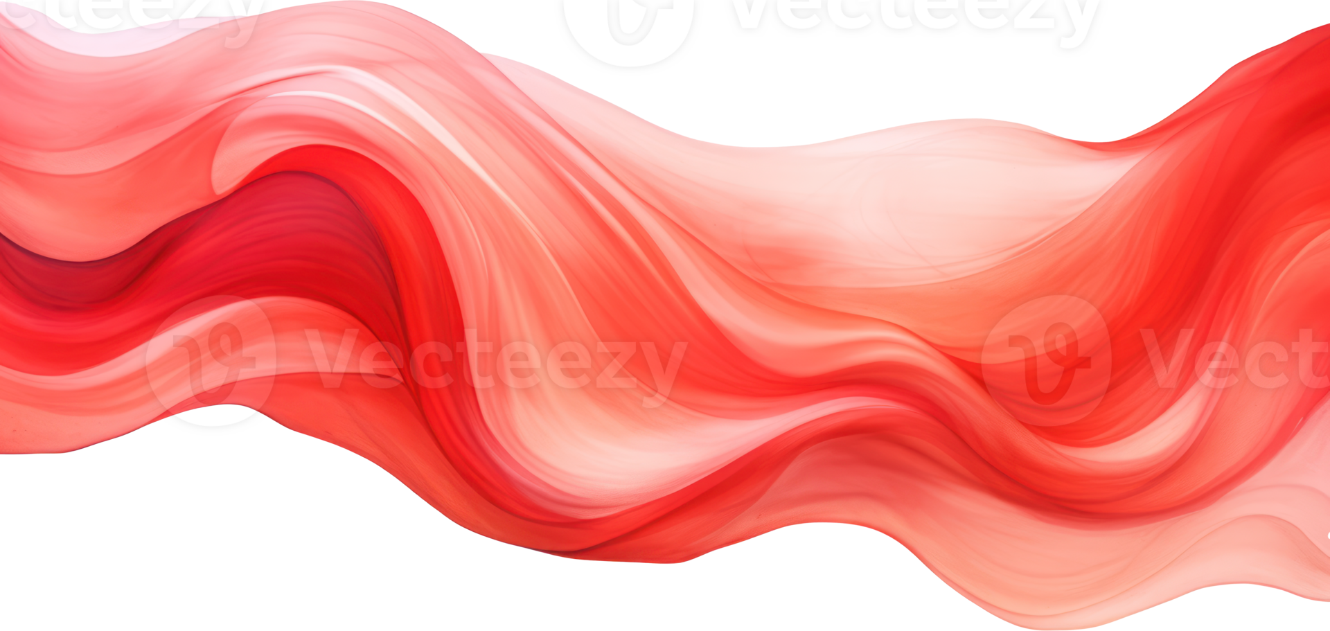 Red wave watercolor illustration. AI Generated png
