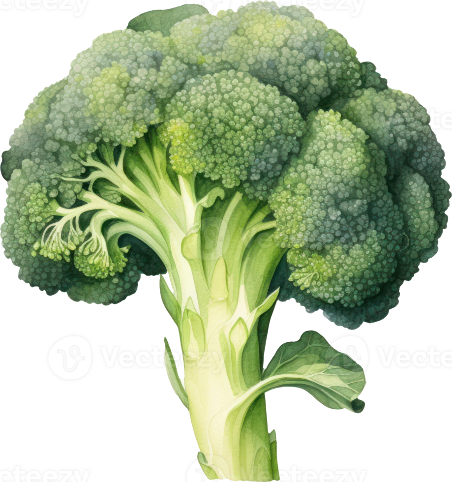 Broccoli watercolor illustration. AI Generated png