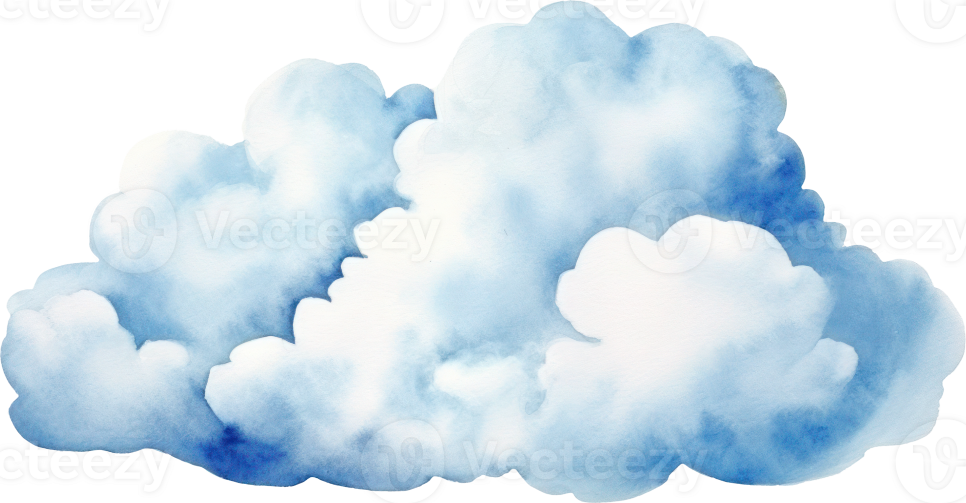 Soft cloud watercolor illustration. AI Generated png