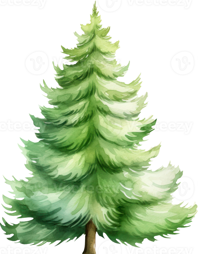 Navidad árbol acuarela ilustración. ai generado png