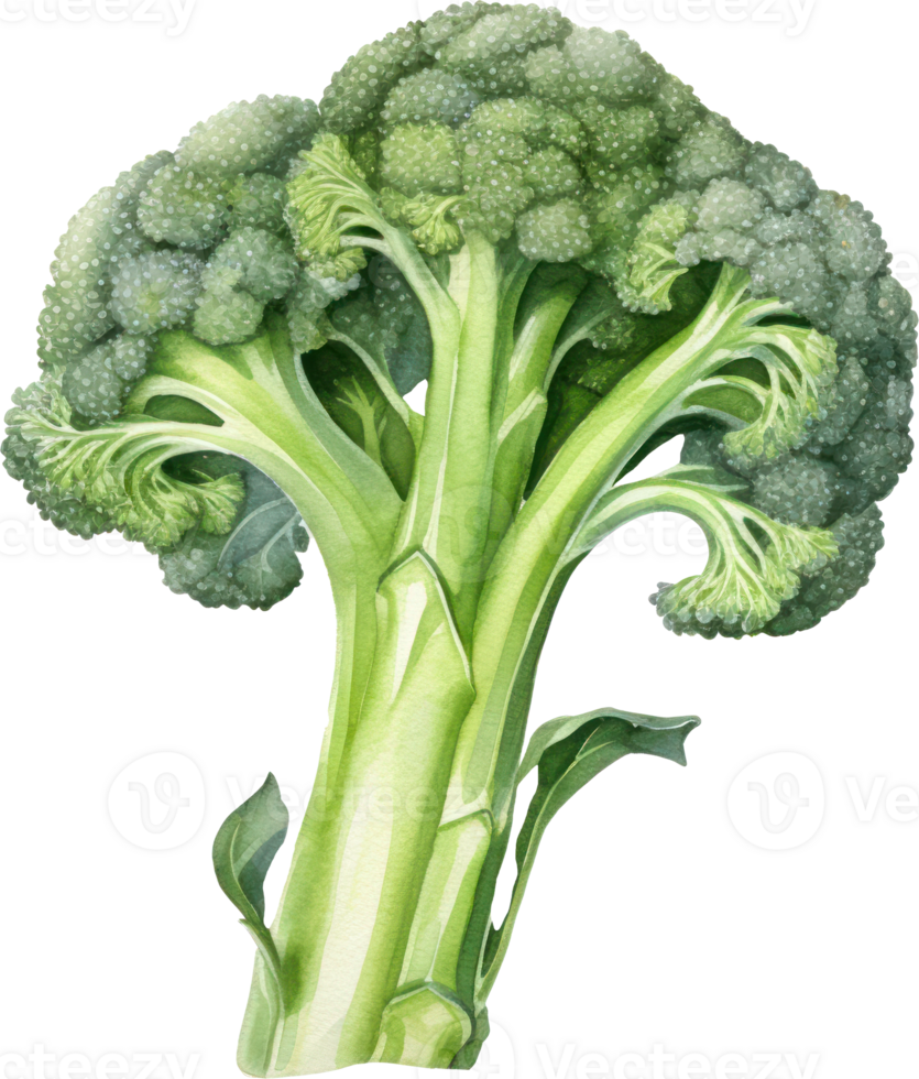 Broccoli watercolor illustration. AI Generated png