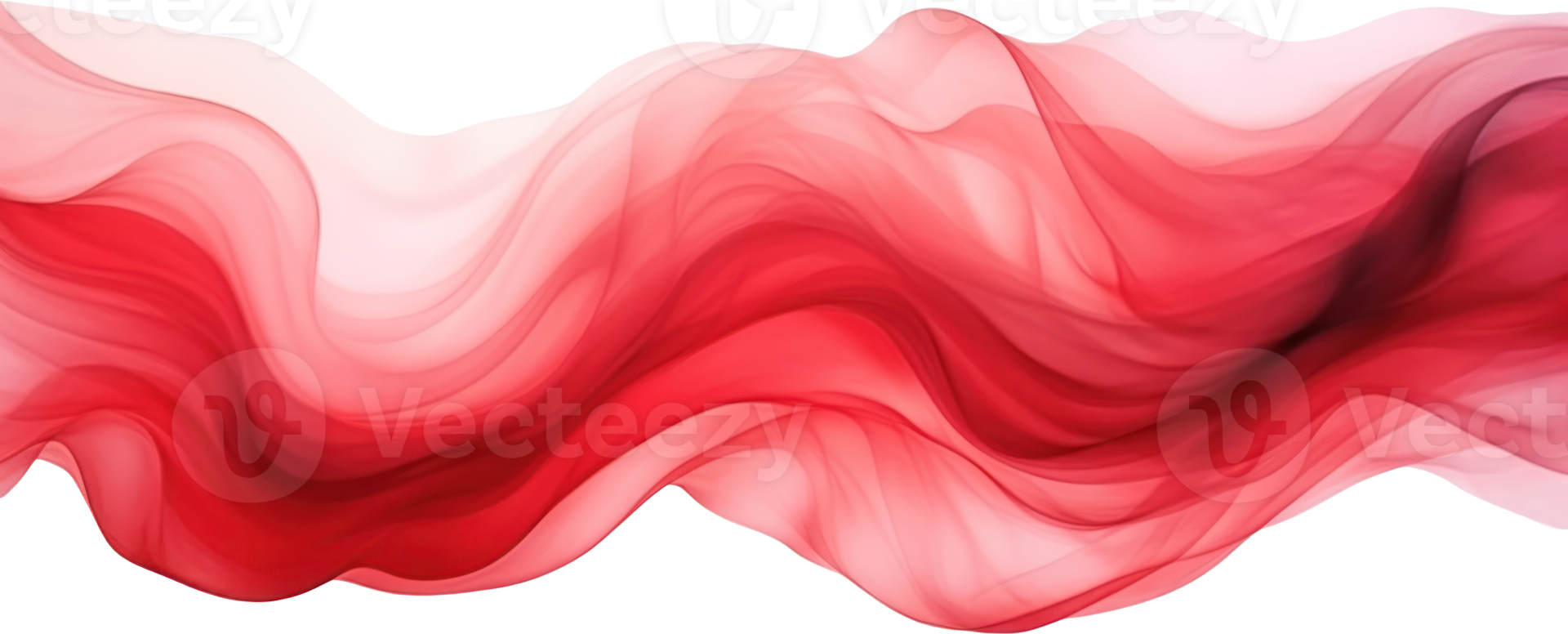 Red wave watercolor illustration. AI Generated png