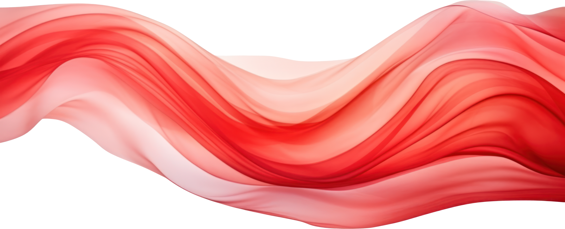 Red wave watercolor illustration. AI Generated png